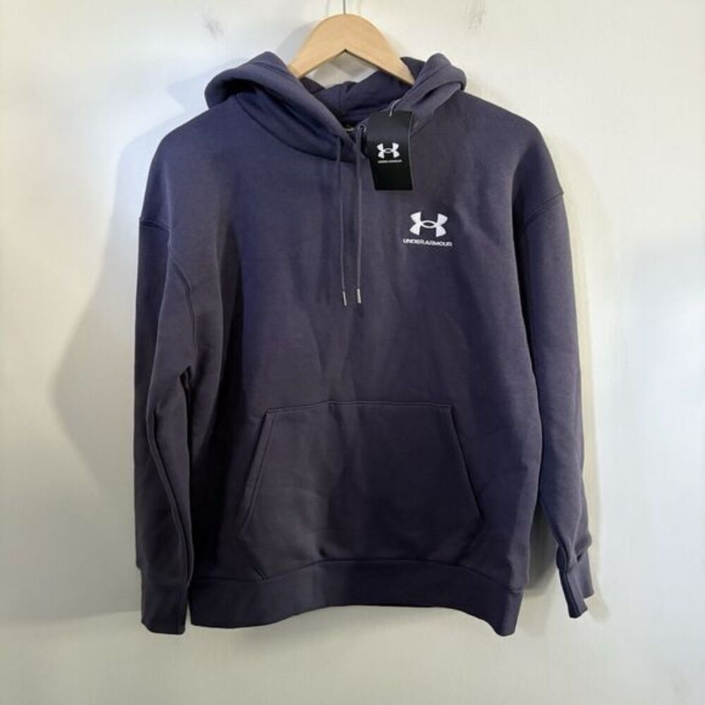 Under Armour Womens Hoodie Small Sweater Essential Fleece Blue Pullover NWT $60